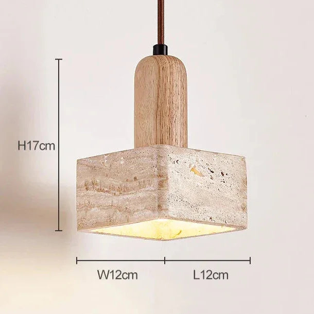 Valana Travertine Pendant Lamp-Kelmera