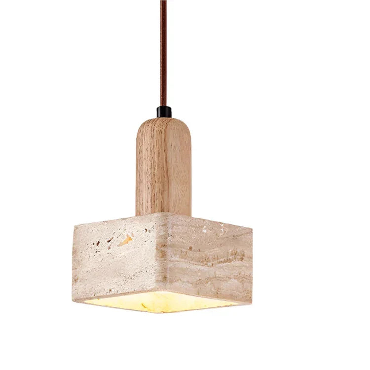 Valana Travertine Pendant Lamp-Kelmera