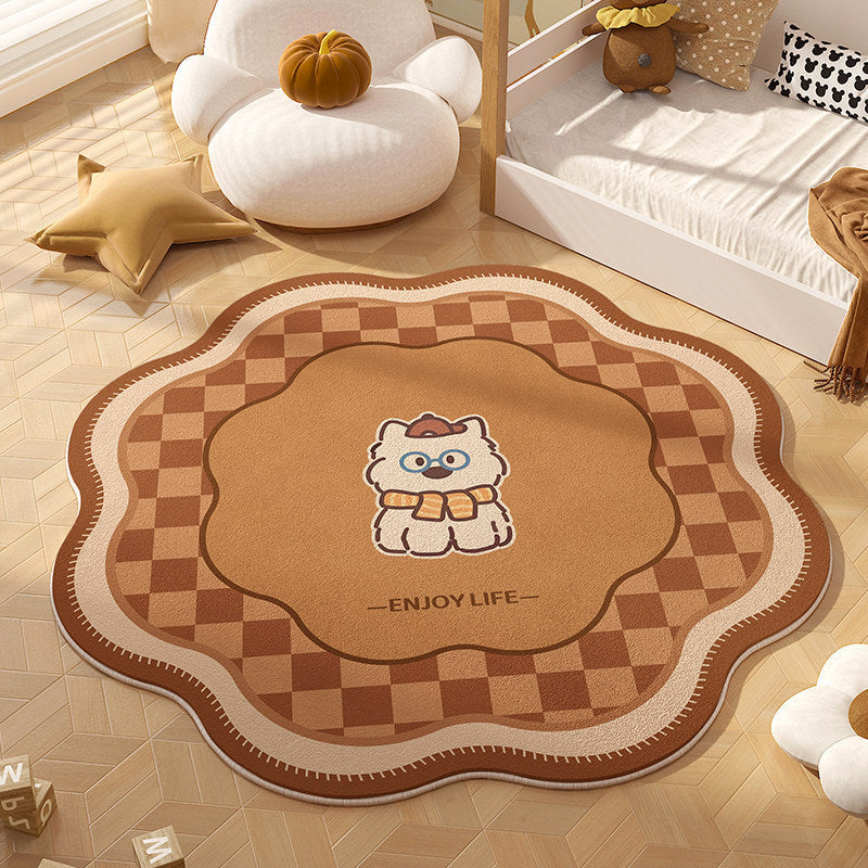 Playful Animal-Themed Round Area Rug | Kelmera