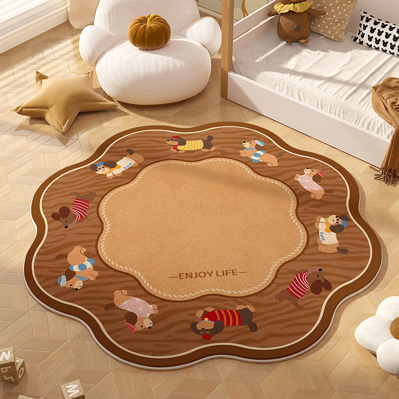 Playful Animal-Themed Round Area Rug | Kelmera