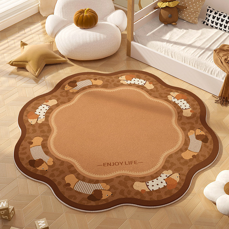 Playful Animal-Themed Round Area Rug | Kelmera