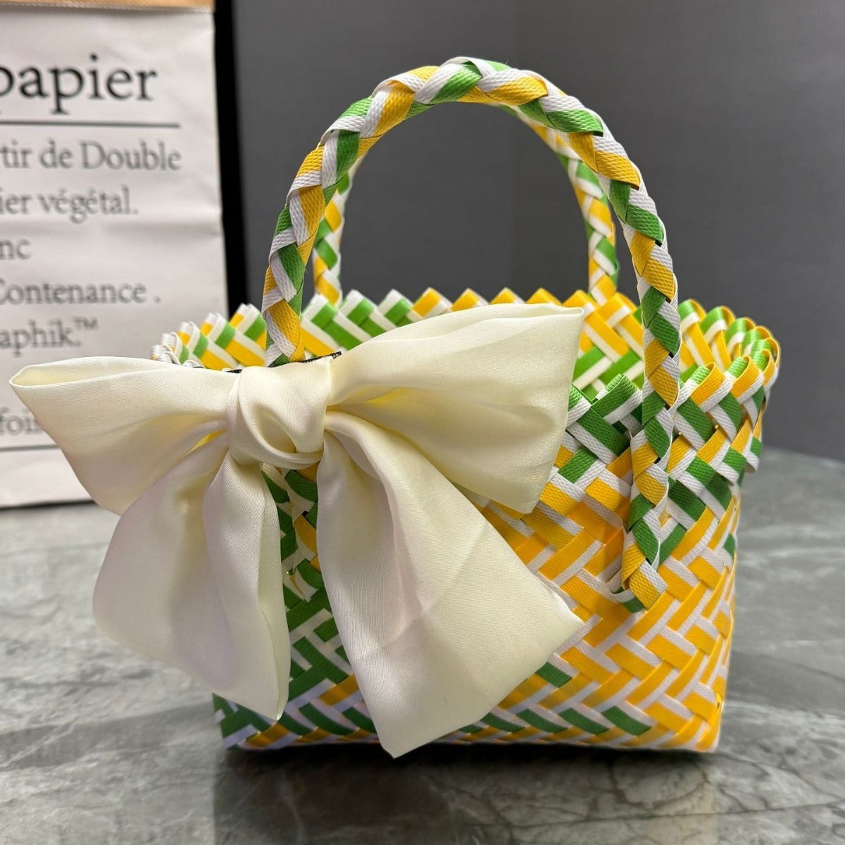 Playful Basket Bag with Bow | Kelmera