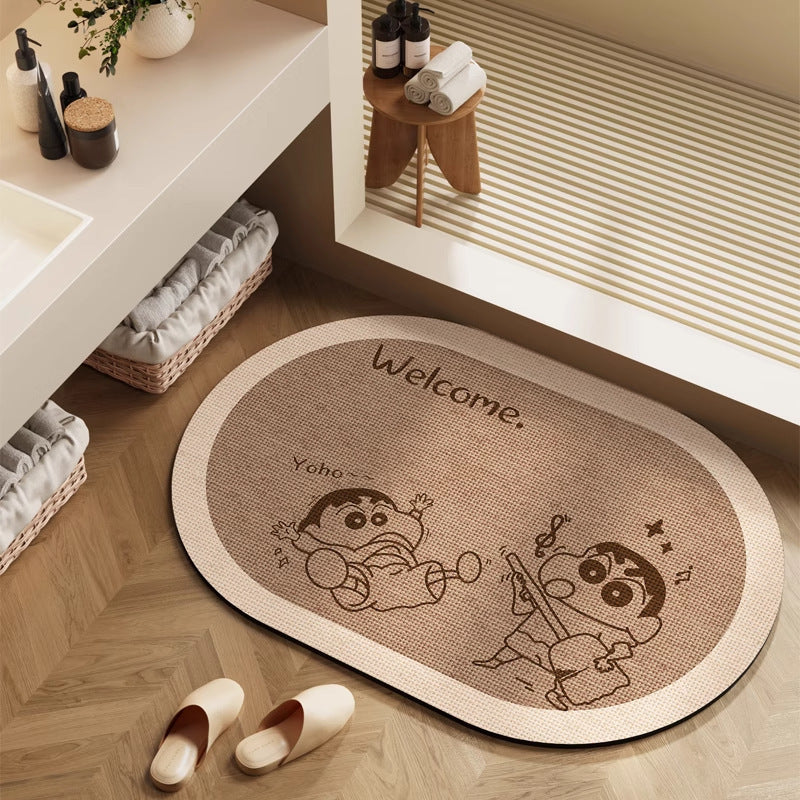 Playful Cartoon Character Bath Mat | Kelmera