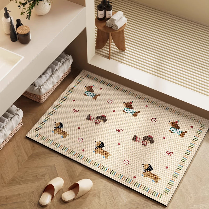 Playful Cartoon Character Bath Mat | Kelmera