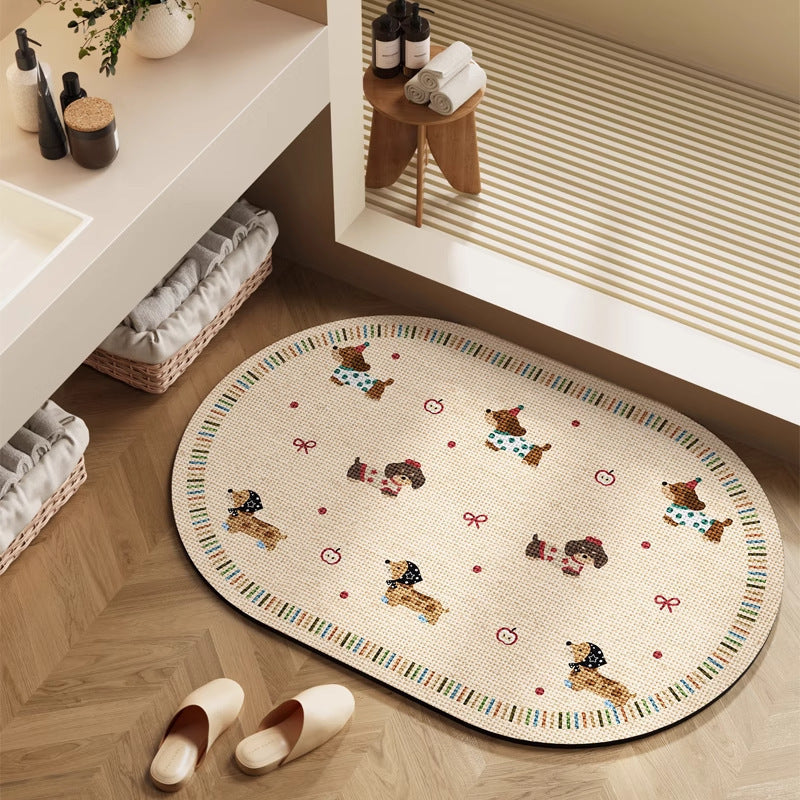 Playful Cartoon Character Bath Mat | Kelmera