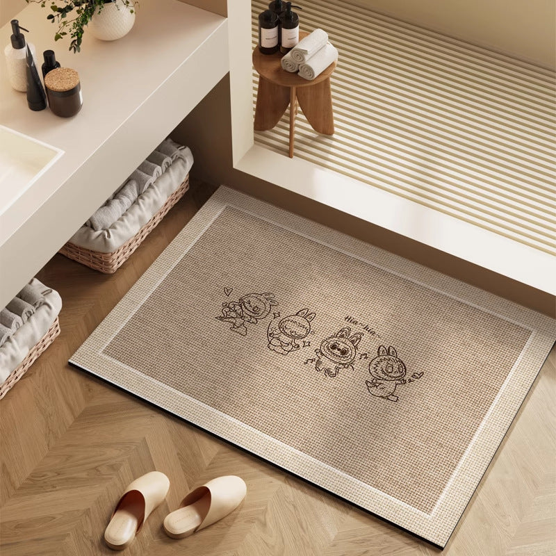 Playful Cartoon Character Bath Mat | Kelmera