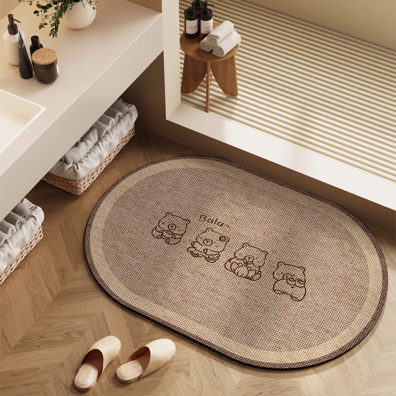 Playful Cartoon Character Bath Mat | Kelmera