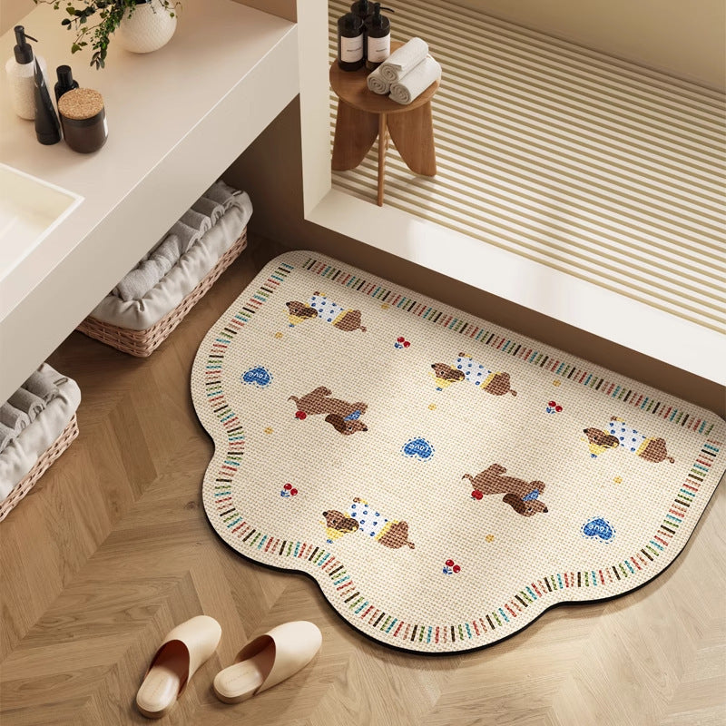 Playful Cartoon Character Bath Mat | Kelmera