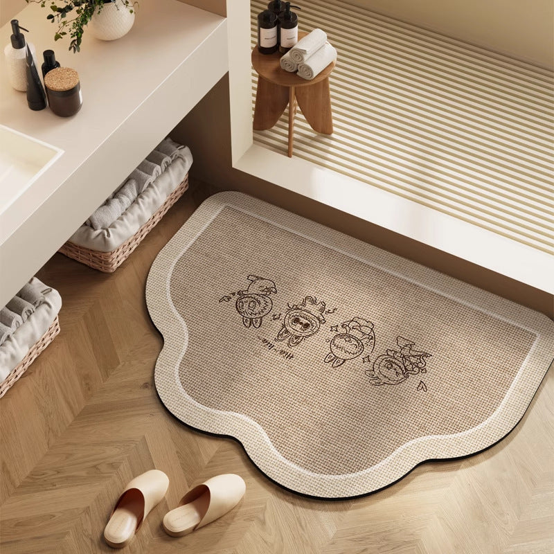 Playful Cartoon Character Bath Mat | Kelmera