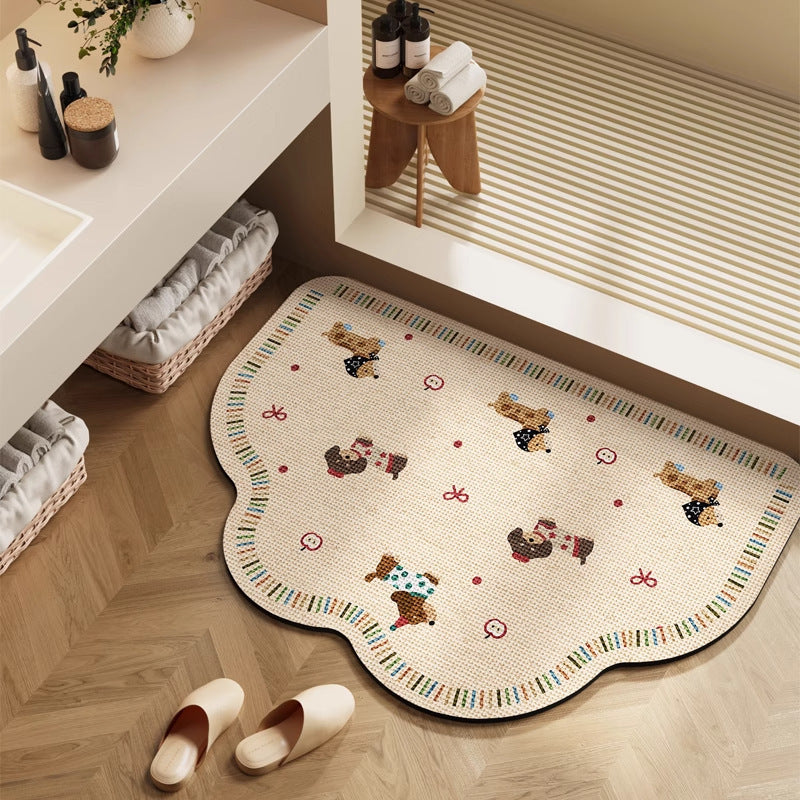 Playful Cartoon Character Bath Mat | Kelmera