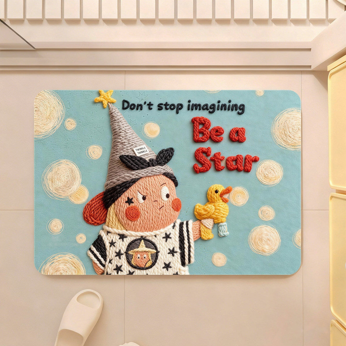 Playful Cartoon Character Shaped Bath Mat | Kelmera