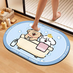 Playful Cartoon Dog Bath Mat | Kelmera