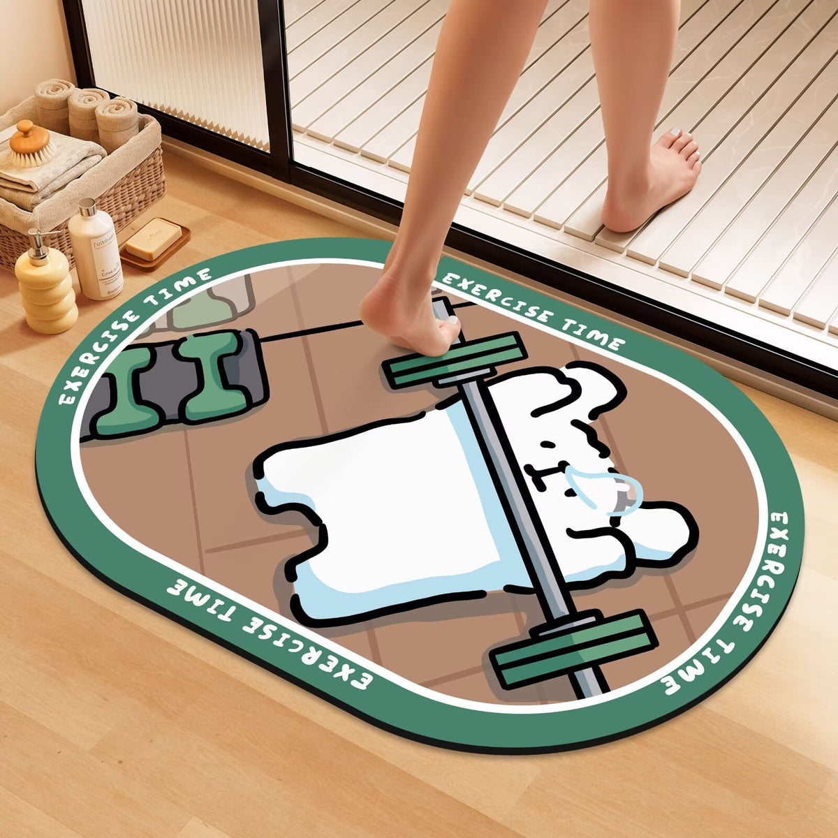 Playful Cartoon Dog Bath Mat | Kelmera