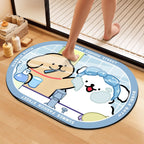 Playful Cartoon Dog Bath Mat | Kelmera