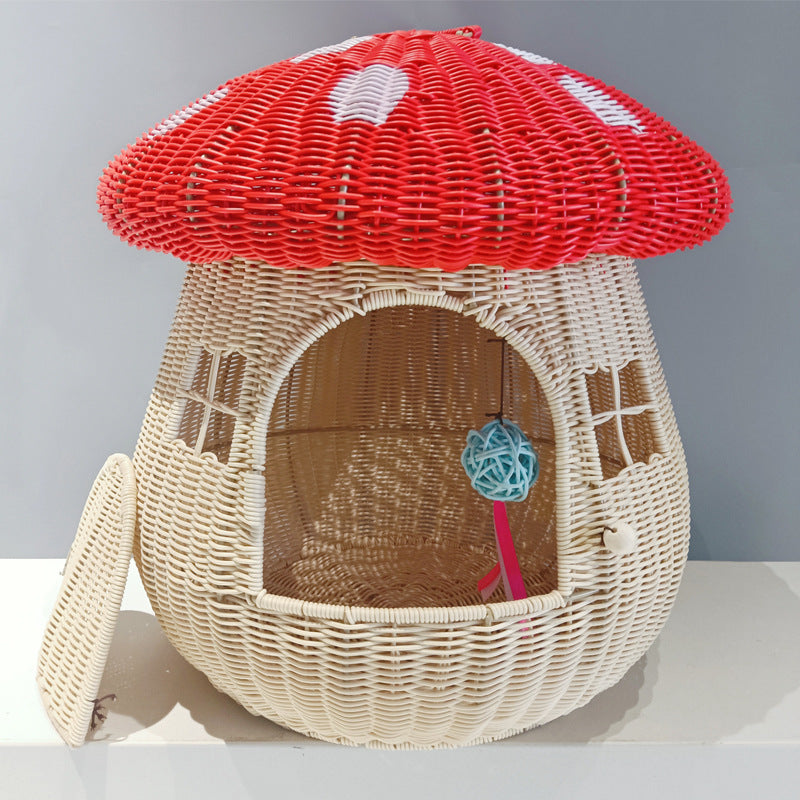 Playful Cat Basket in Mushroom Design | Kelmera