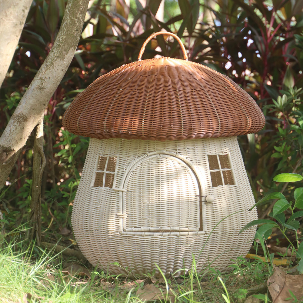Playful Cat Basket in Mushroom Design | Kelmera