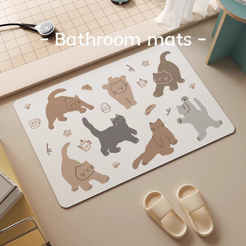 Playful Cat-Themed Bath Mat | Kelmera