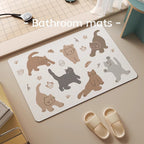 Playful Cat-Themed Bath Mat | Kelmera