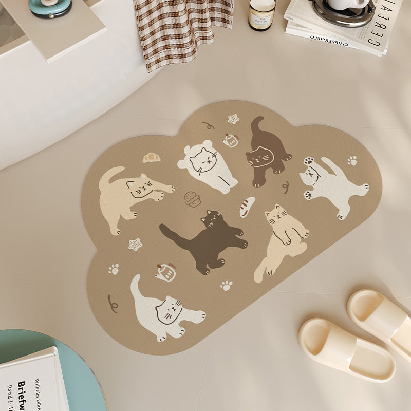 Playful Cat-Themed Bath Mat | Kelmera