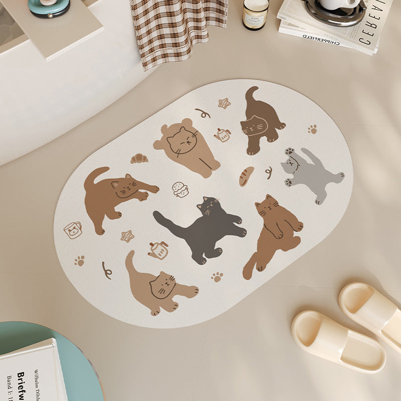 Playful Cat-Themed Bath Mat | Kelmera