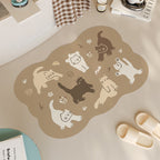 Playful Cat-Themed Bath Mat | Kelmera
