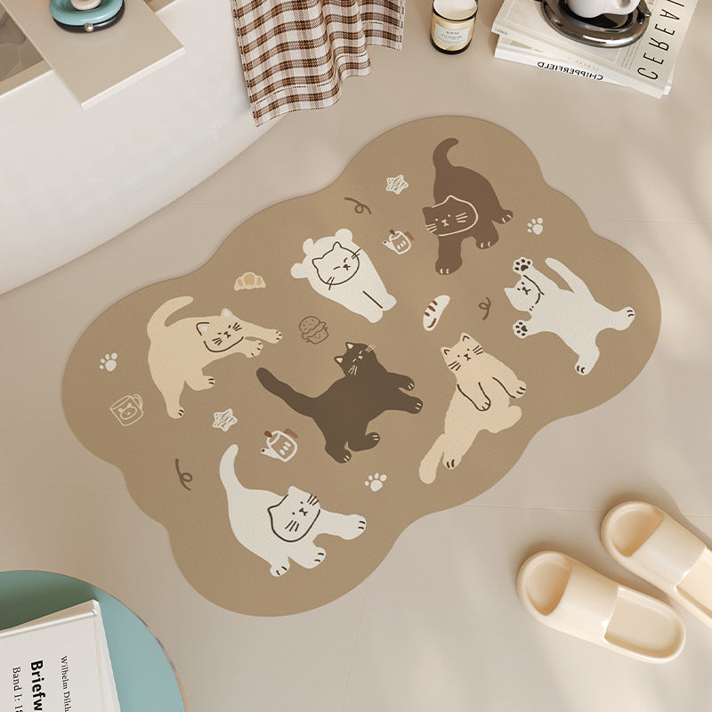 Playful Cat-Themed Bath Mat | Kelmera