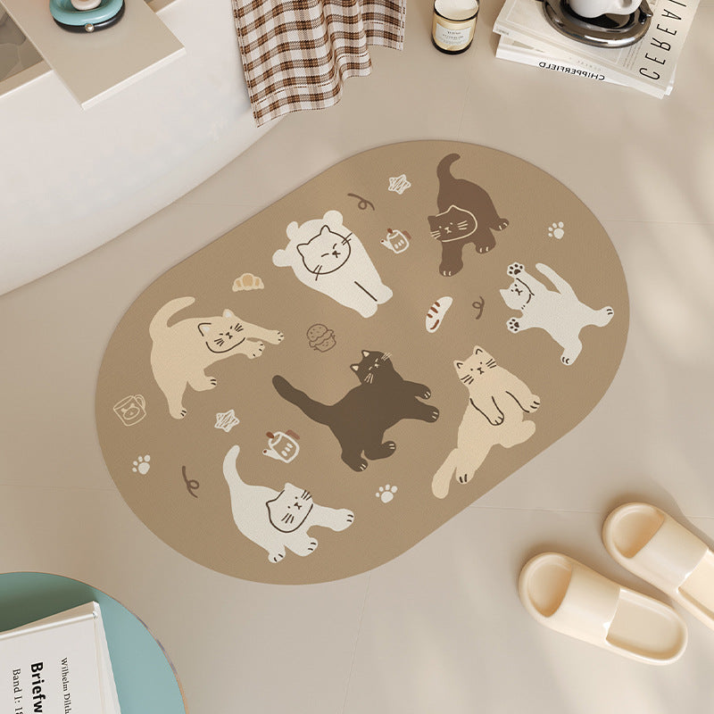 Playful Cat-Themed Bath Mat | Kelmera