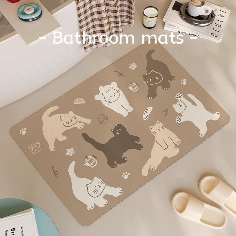 Playful Cat-Themed Bath Mat | Kelmera