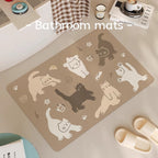 Playful Cat-Themed Bath Mat | Kelmera