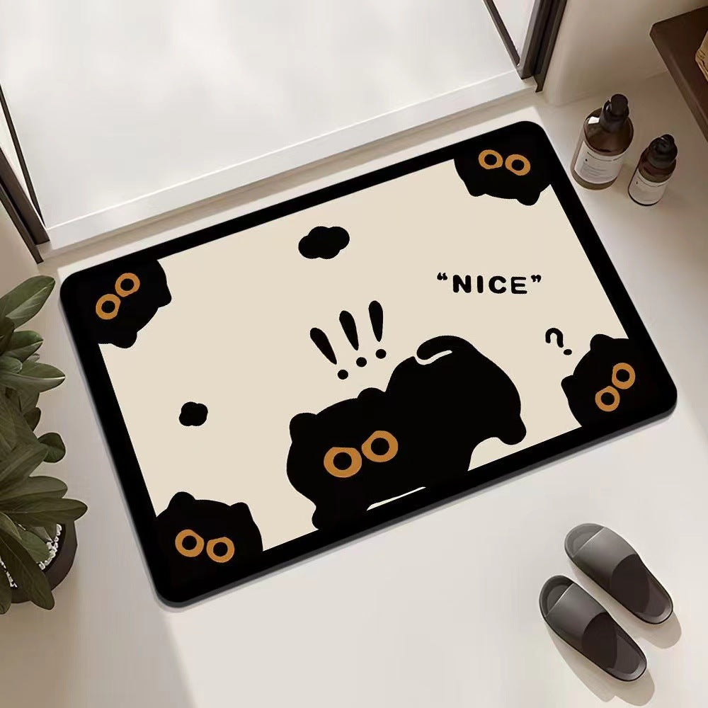 Playful Cat-Themed Entrance Mat Non Slip | Kelmera