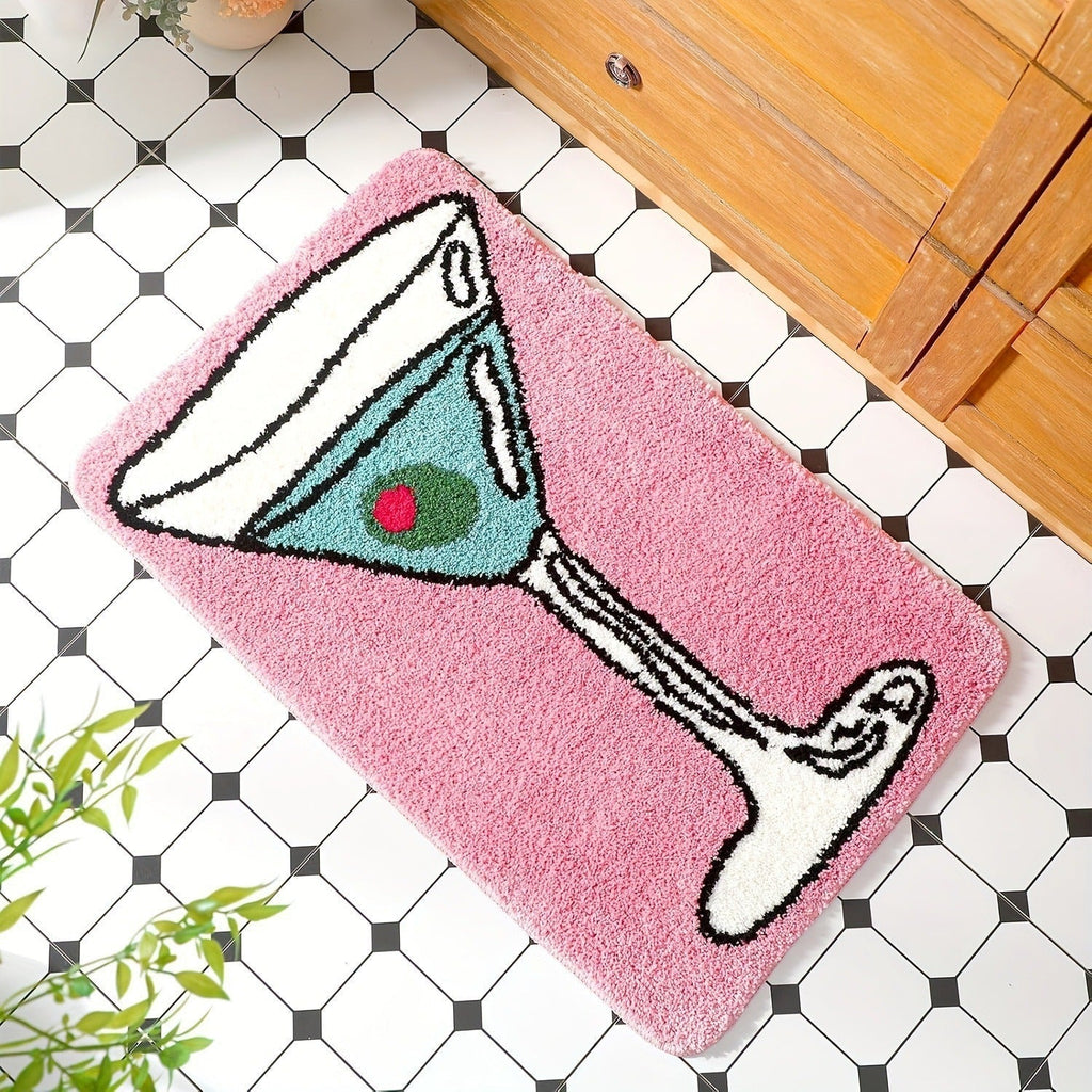 Playful Cocktail Glass Bath Mat | Kelmera