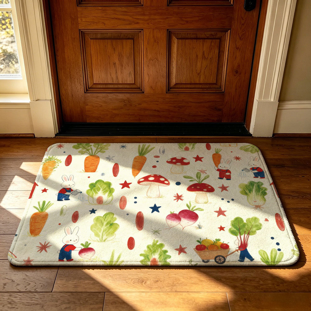 Playful Garden-Themed Area Mat | Kelmera