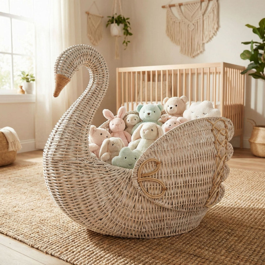 Playful Laundry Basket in the Shape of a Swan | Kelmera