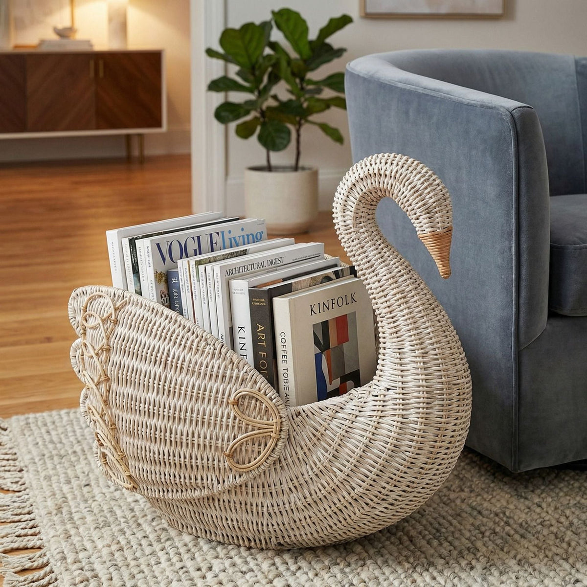 Playful Laundry Basket in the Shape of a Swan | Kelmera