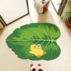 Playful Leaf-Shaped Floor Mat | Kelmera