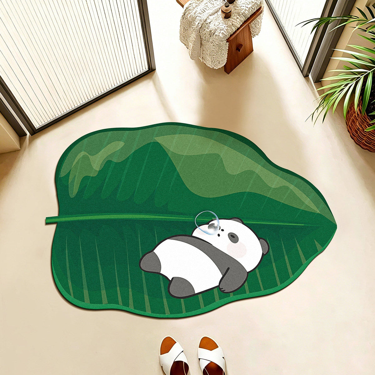 Playful Leaf-Shaped Floor Mat | Kelmera