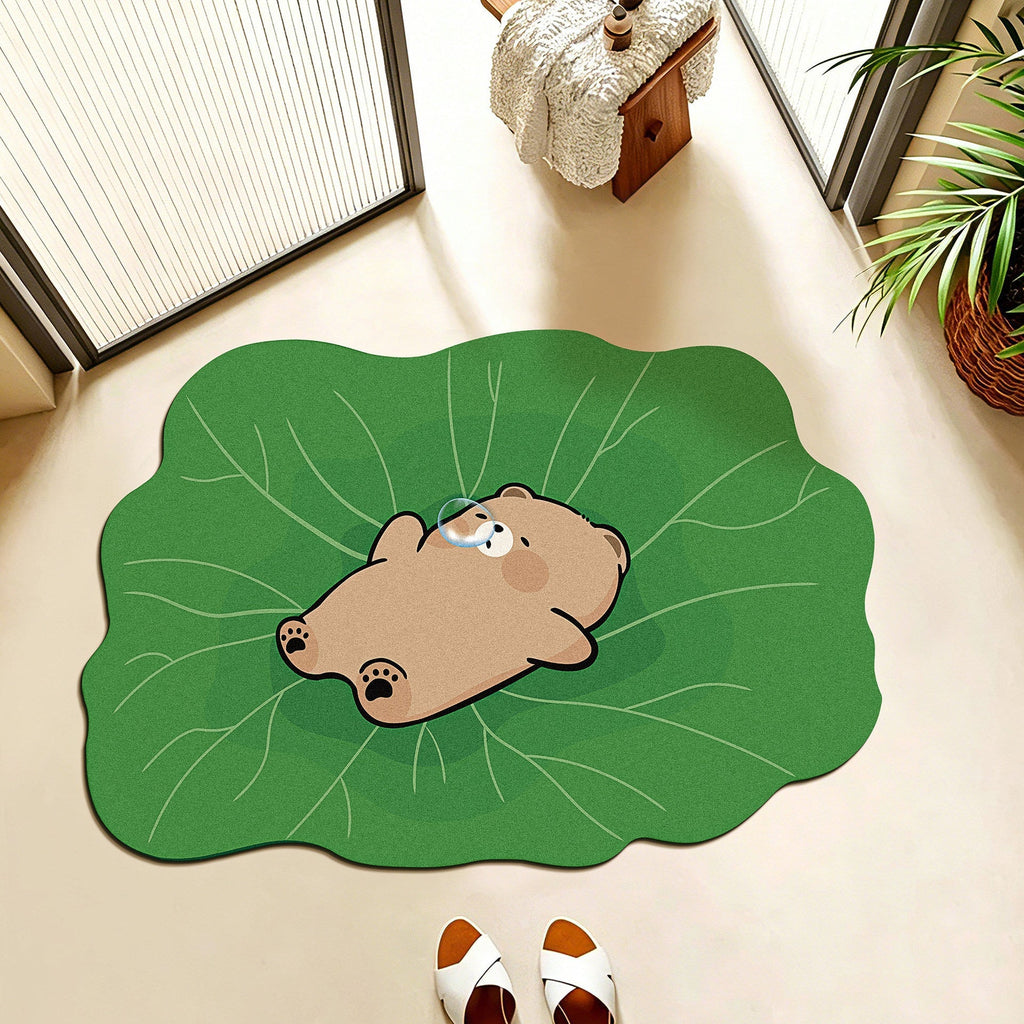 Playful Leaf-Shaped Floor Mat | Kelmera