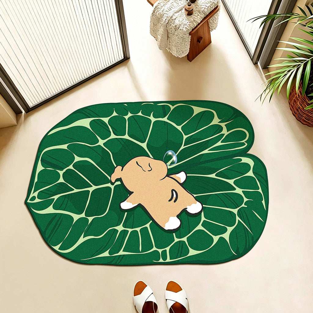 Playful Leaf-Shaped Floor Mat | Kelmera