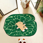 Playful Leaf-Shaped Floor Mat | Kelmera