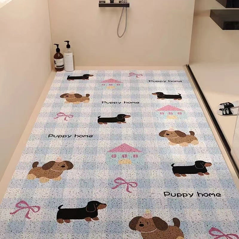Playful Puppy-Themed Non-Slip Bathroom Mat | Kelmera