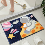 Playful Rocket-Themed Bath Mat | Kelmera