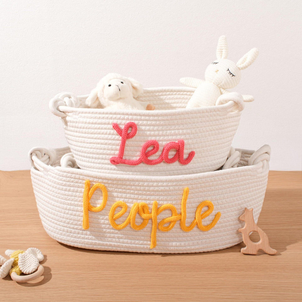Playful Storage Basket in Bunny Design Cotton Textile | Kelmera