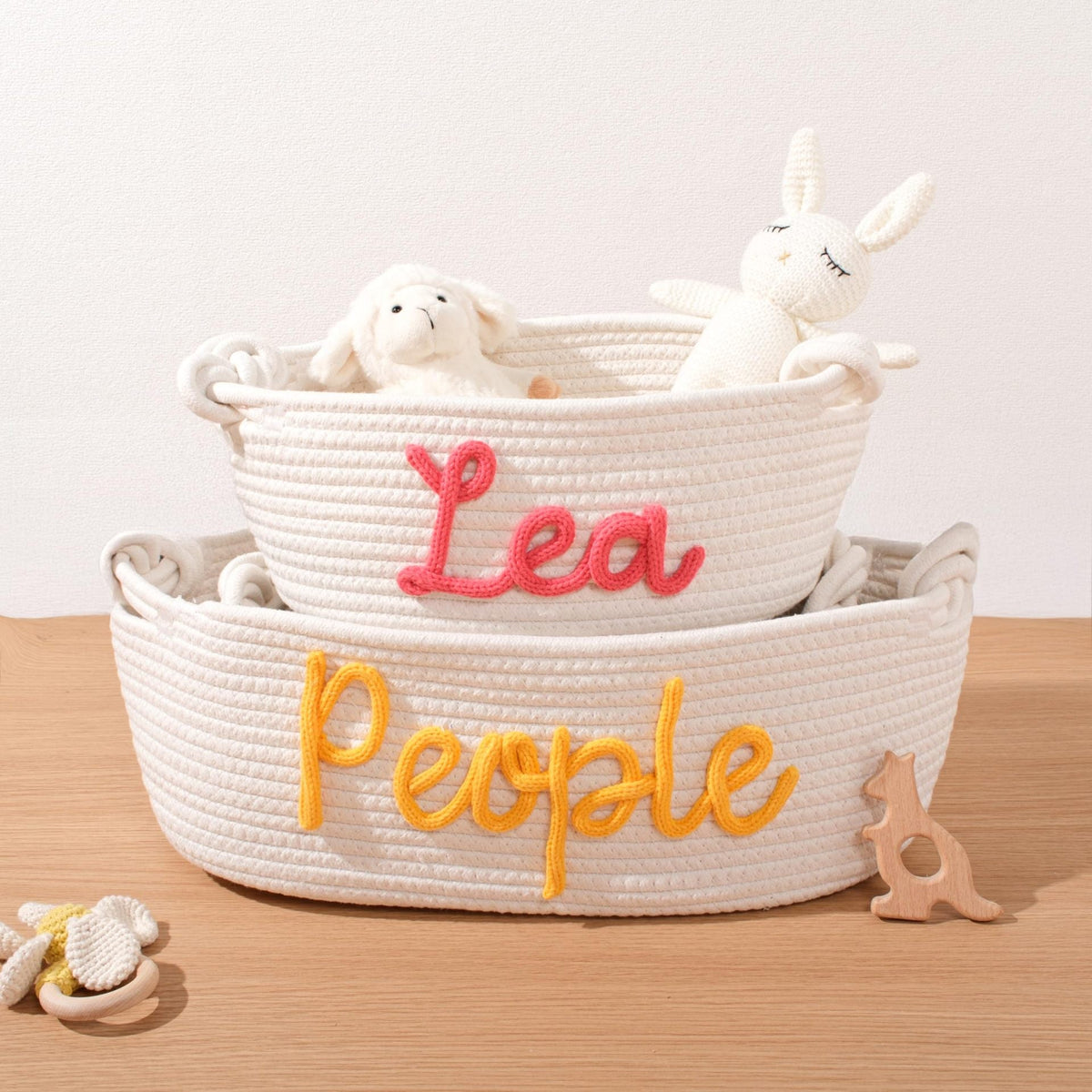 Playful Storage Basket in Bunny Design Cotton Textile | Kelmera