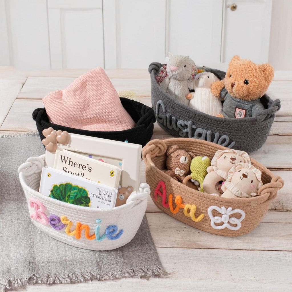 Playful Storage Basket in Bunny Design Cotton Textile | Kelmera