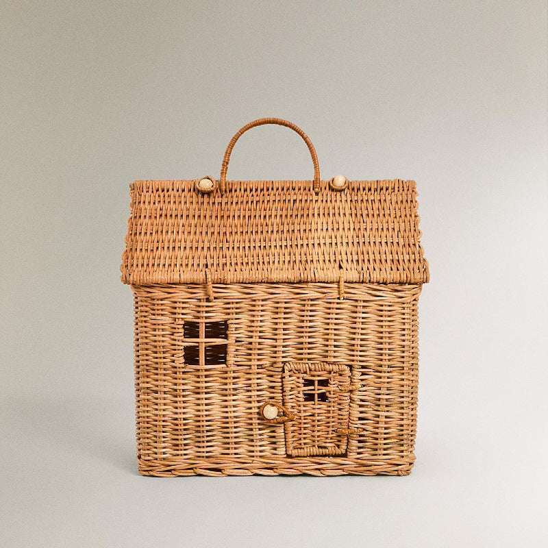Playful Storage Basket in House Design Soft Textile Handwoven | Kelmera