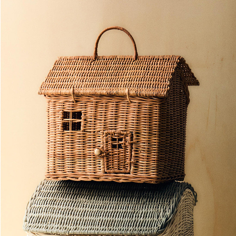 Playful Storage Basket in House Design Soft Textile Handwoven | Kelmera