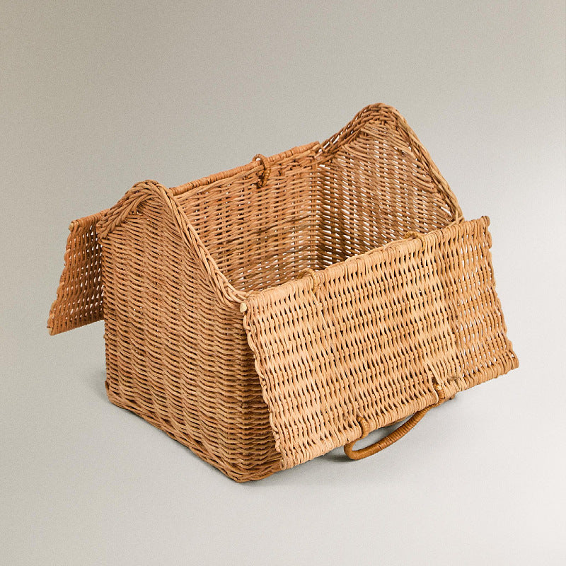 Playful Storage Basket in House Design Soft Textile Handwoven | Kelmera