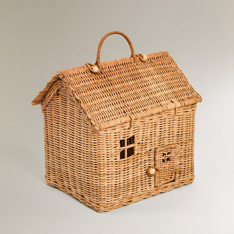 Playful Storage Basket in House Design Soft Textile Handwoven | Kelmera