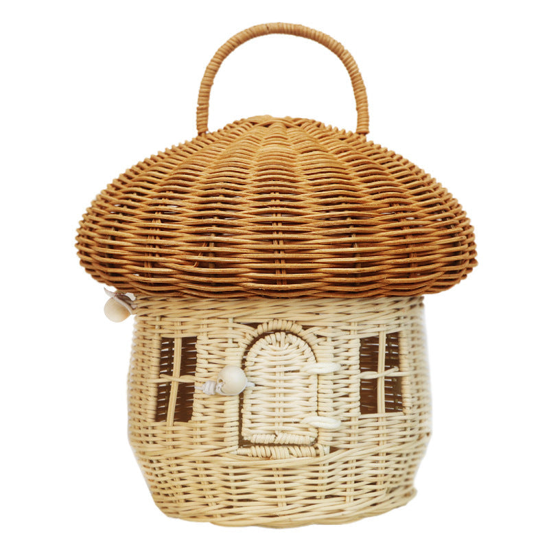 Playful Storage Basket in Mushroom Design Handwoven Handcrafted | Kelmera