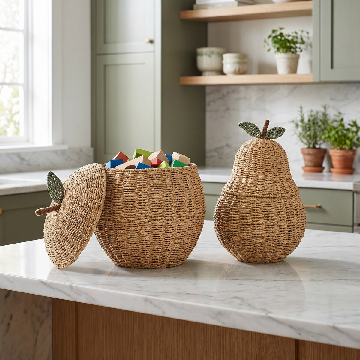 Playful Storage Basket in the Shape of a Pear | Kelmera